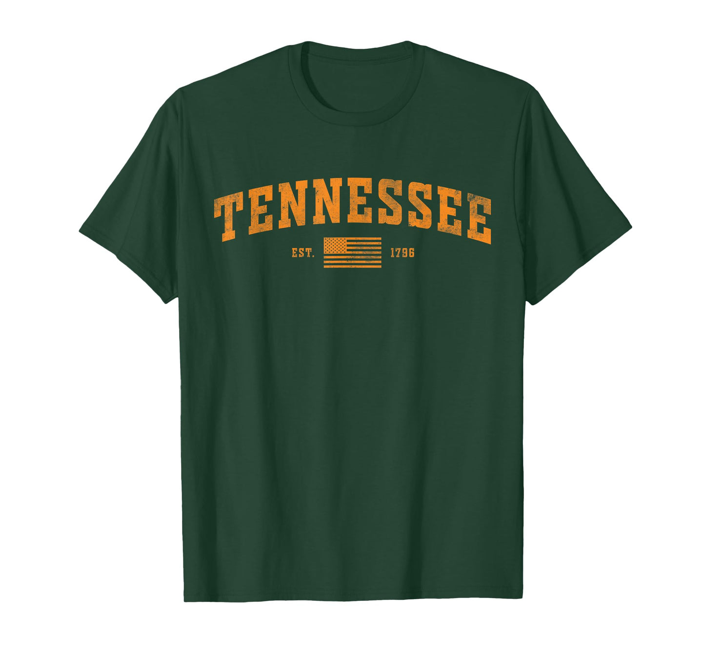 Vintage Tennessee TN City Orange USA Flag 1796 for Men Woman T-Shirt