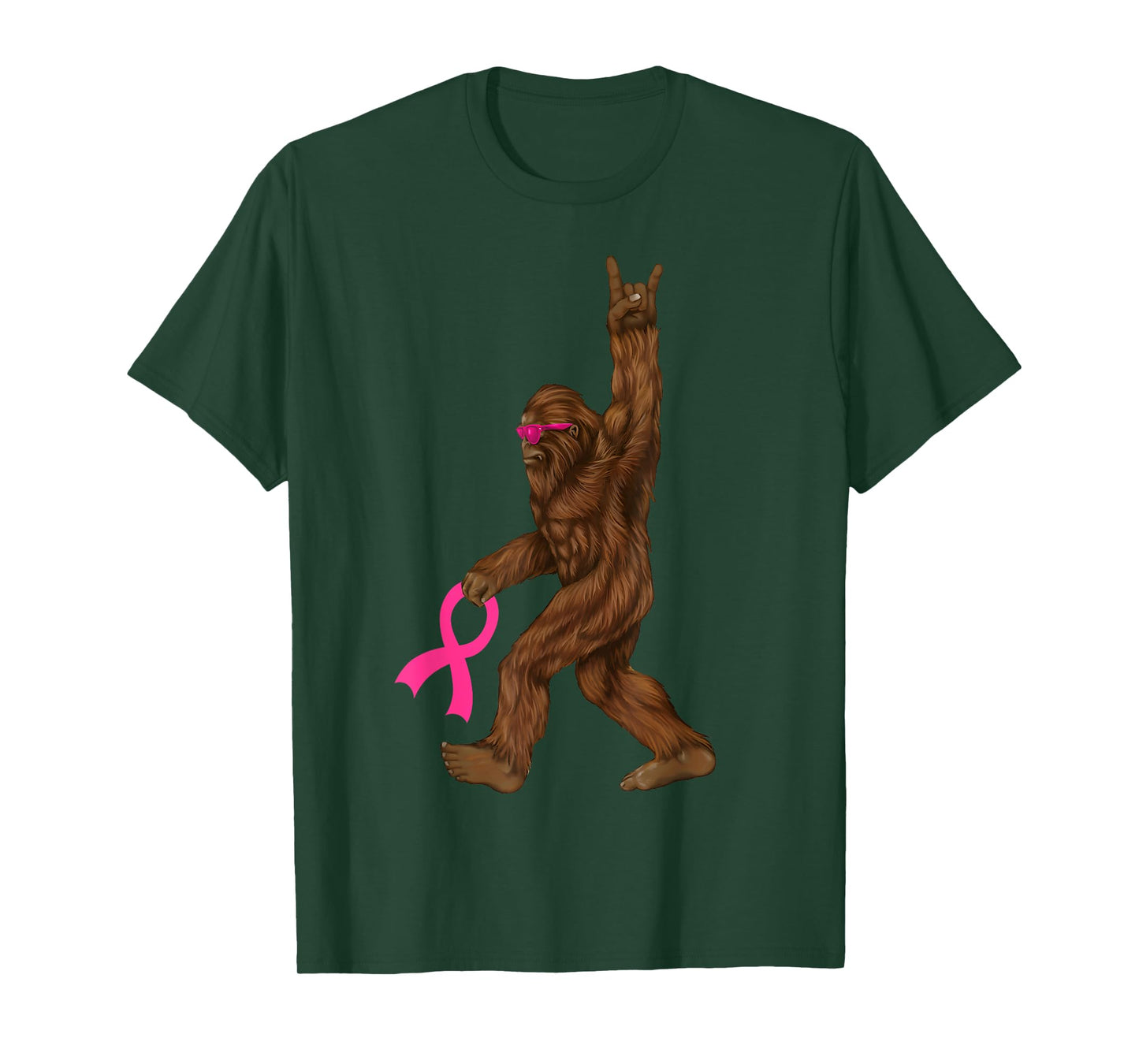 Bigfoot Breast Cancer Funny Sasquatch Pink Ribbon T-Shirt