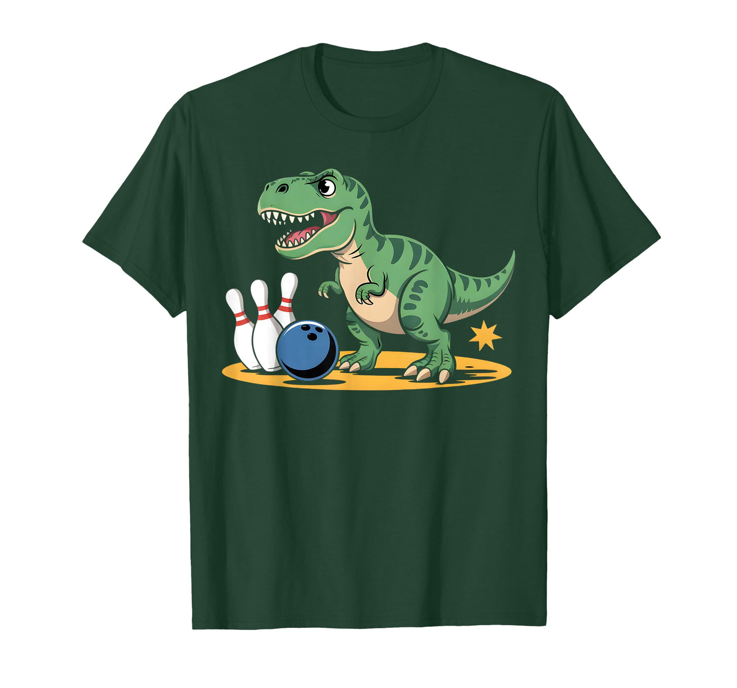 Bowling Dinosaur T Rex Cute Graphic Kids Toddler Boys Bowler T-Shirt