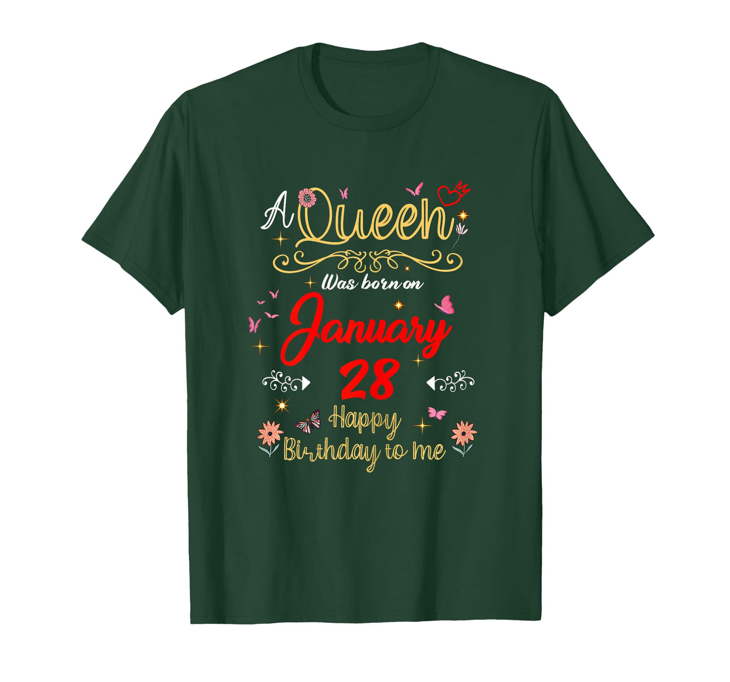 January 28 Birthday A Queen was Born in 28th January T-Shirt