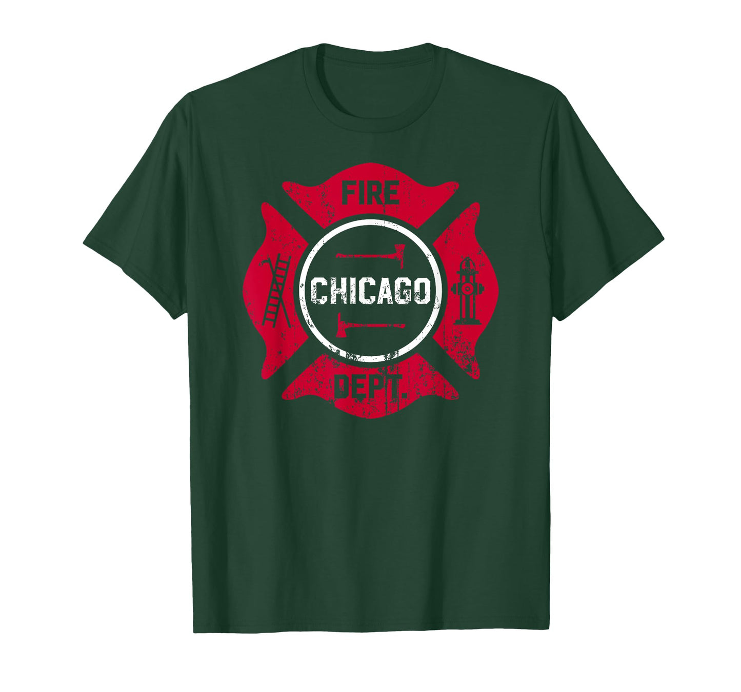 Fire Department Chicago Volunteer Firefighter Tee Fireman T-Shirt