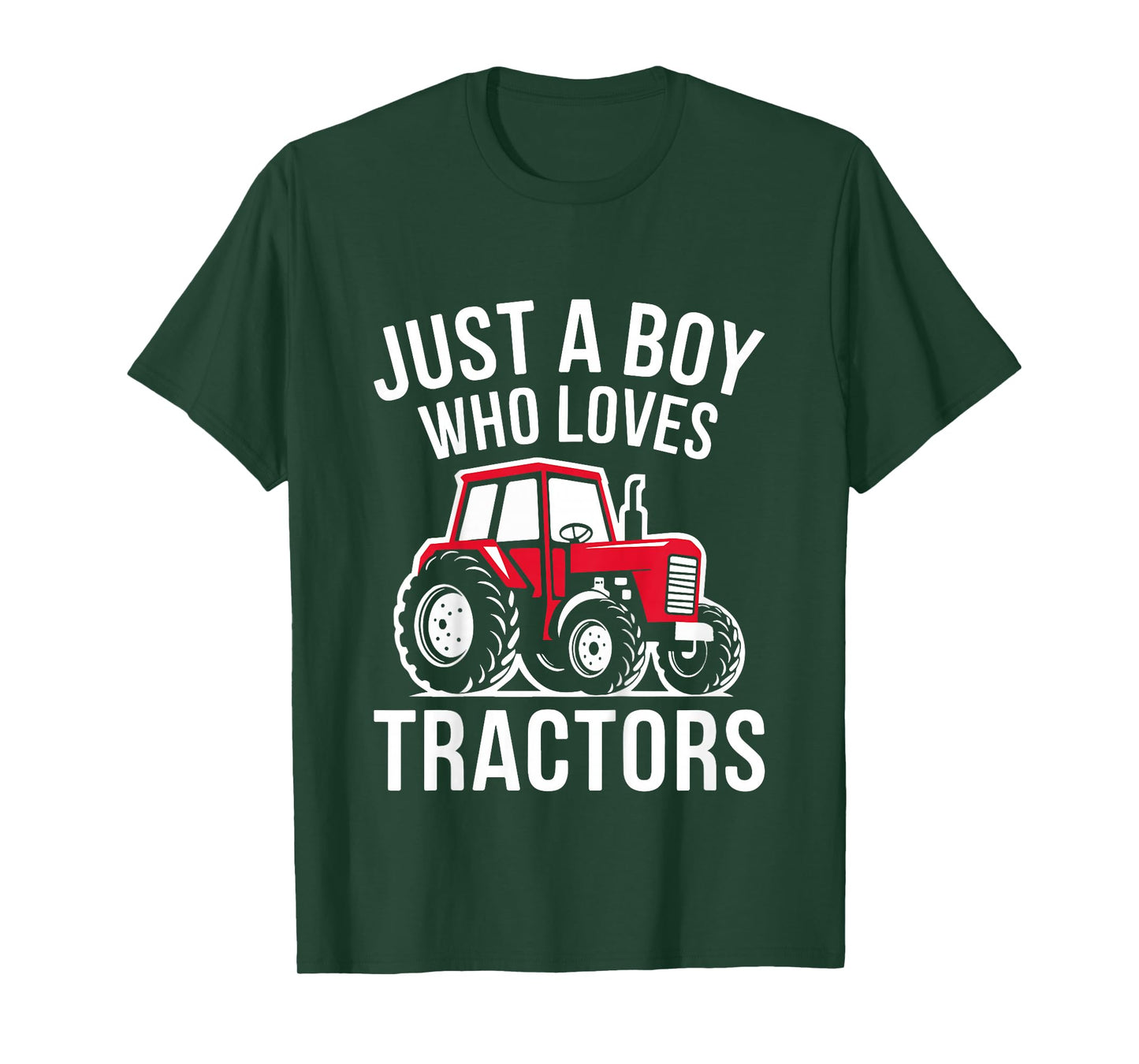 Kids Just A Boy Who Loves Tractors Shirt Kids Toddler Boy Tractor T-Shirt