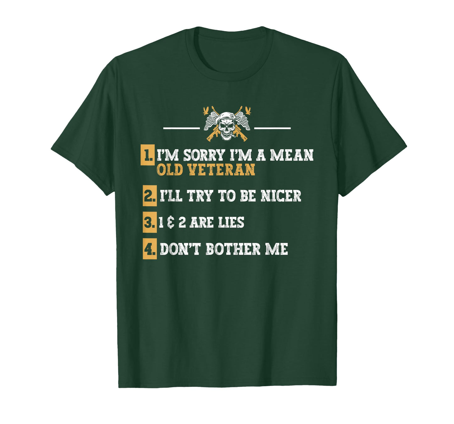 Grumpy Old Veteran Don't Bother me Vet Disgruntled Veteran T-Shirt