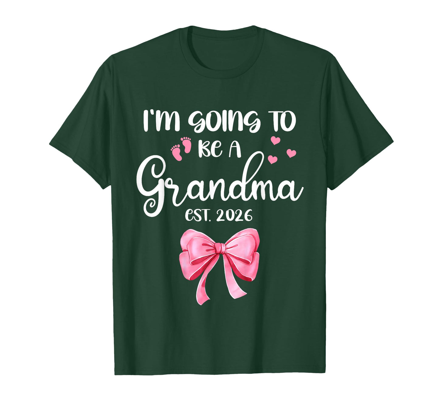 I’m Going to Be A Grandma Baby Reveal 2026 Pink Bow Gift T-Shirt