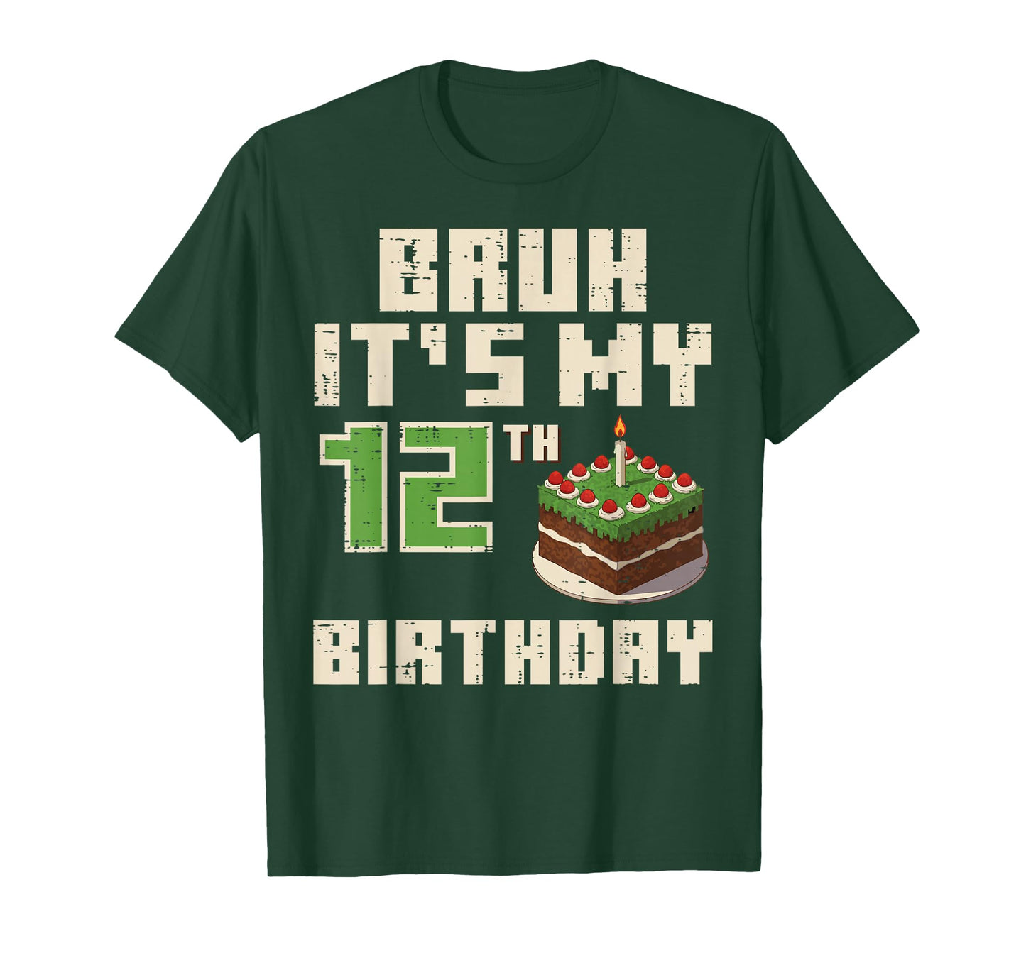 12th Birthday Pixel Gamer 12 Year Old Gamer Bday Boys Kids T-Shirt