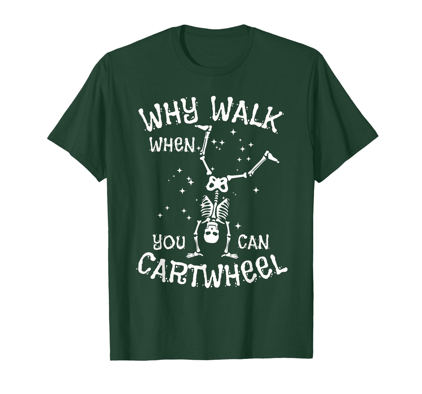 Cartwheel Gymnast Skeleton Funny Halloween Gymnastics Girls T-Shirt