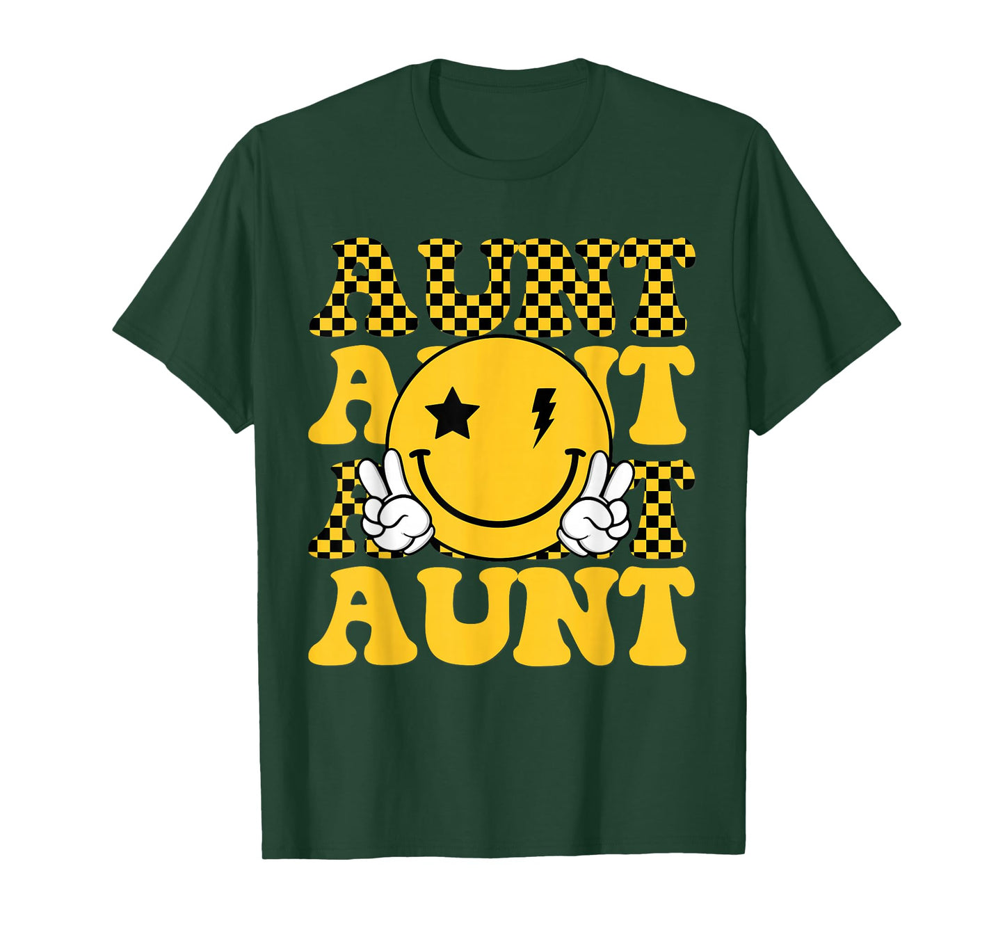Aunt One Happy Dude 1st Smile Face Birthday Family Matching T-Shirt