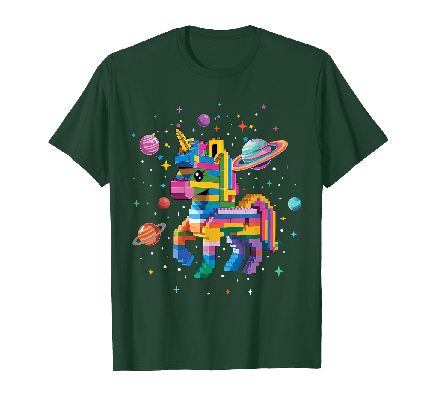 Unicorn Brick Master Builder Block Building Brick Builder T-Shirt
