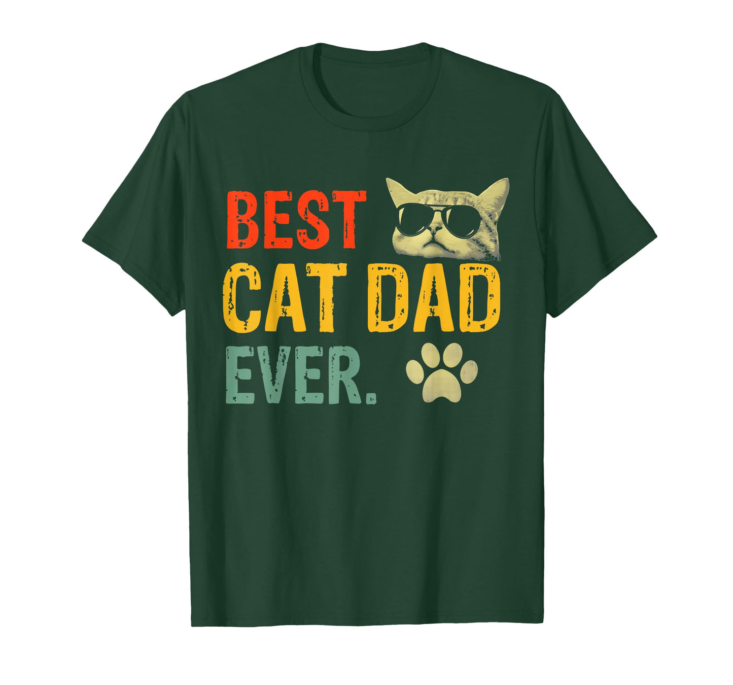 Cat-Shirt Men Best Cat Dad Ever Funny Cat Lover Gift T-Shirt