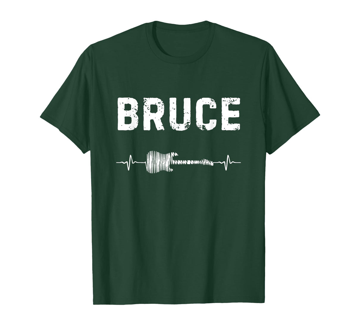 Bruce Guitar Heartbeat Music Guitarist Retro Vintage T-Shirt