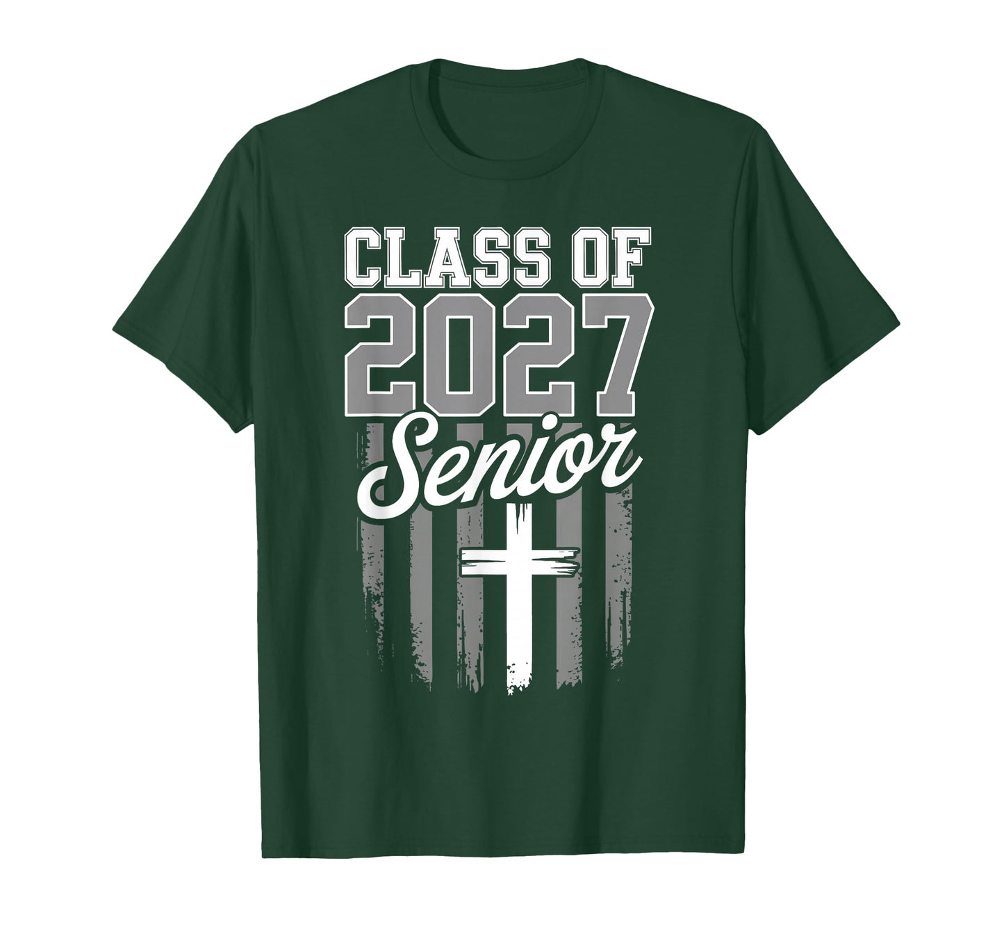 Senior Class of 2027 Christian American Flag 2027 Graduation T-Shirt