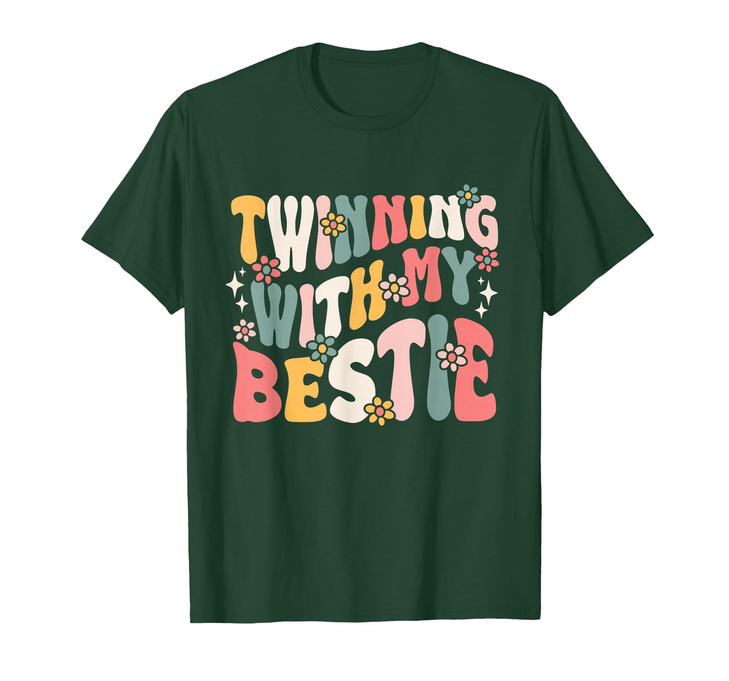 Twin Matching Twins Groovy Spirit Week Twins Day T-Shirt