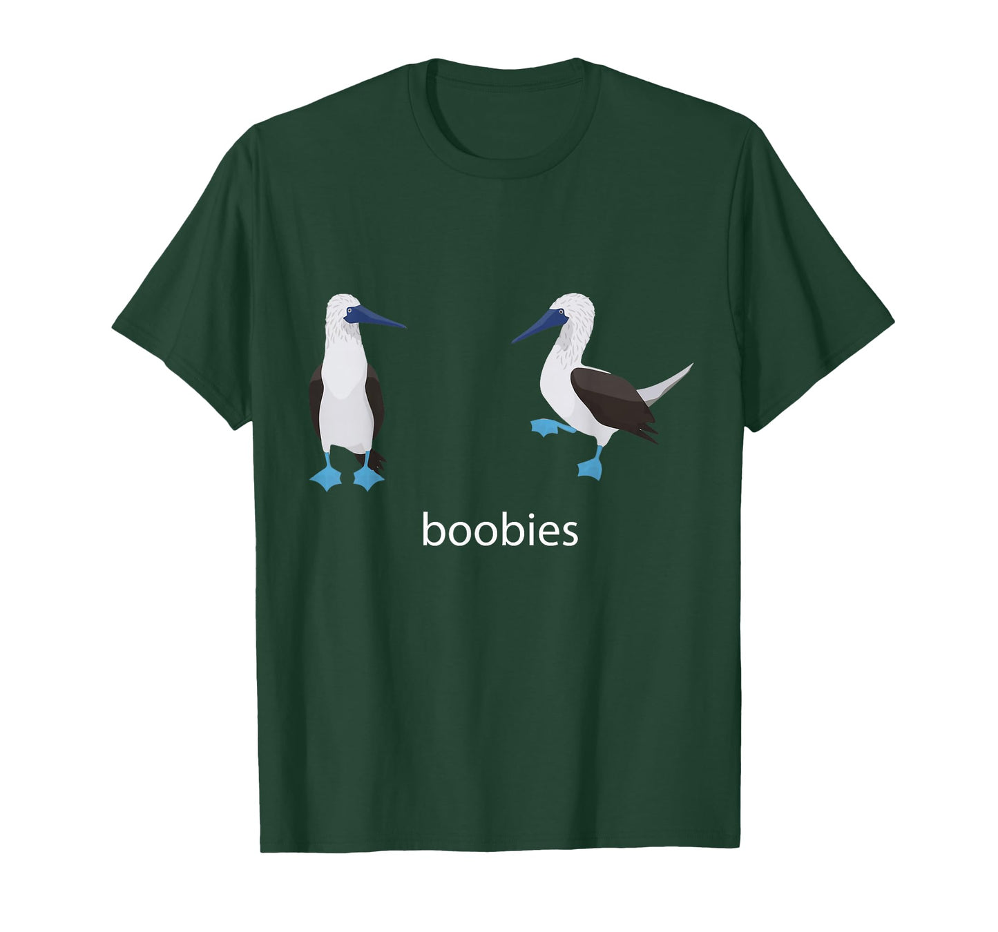 Two Boobies Blue Footed Pun Adult Joke Funny Bird Lover T-Shirt