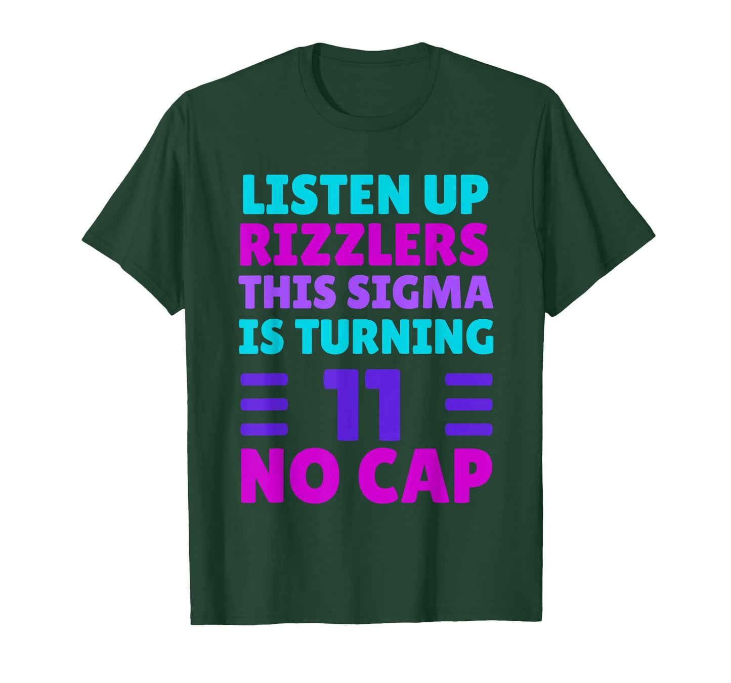 Funny 11 Year Old Birthday Shirt - Rizz, Sigma, Brain Rot T-Shirt