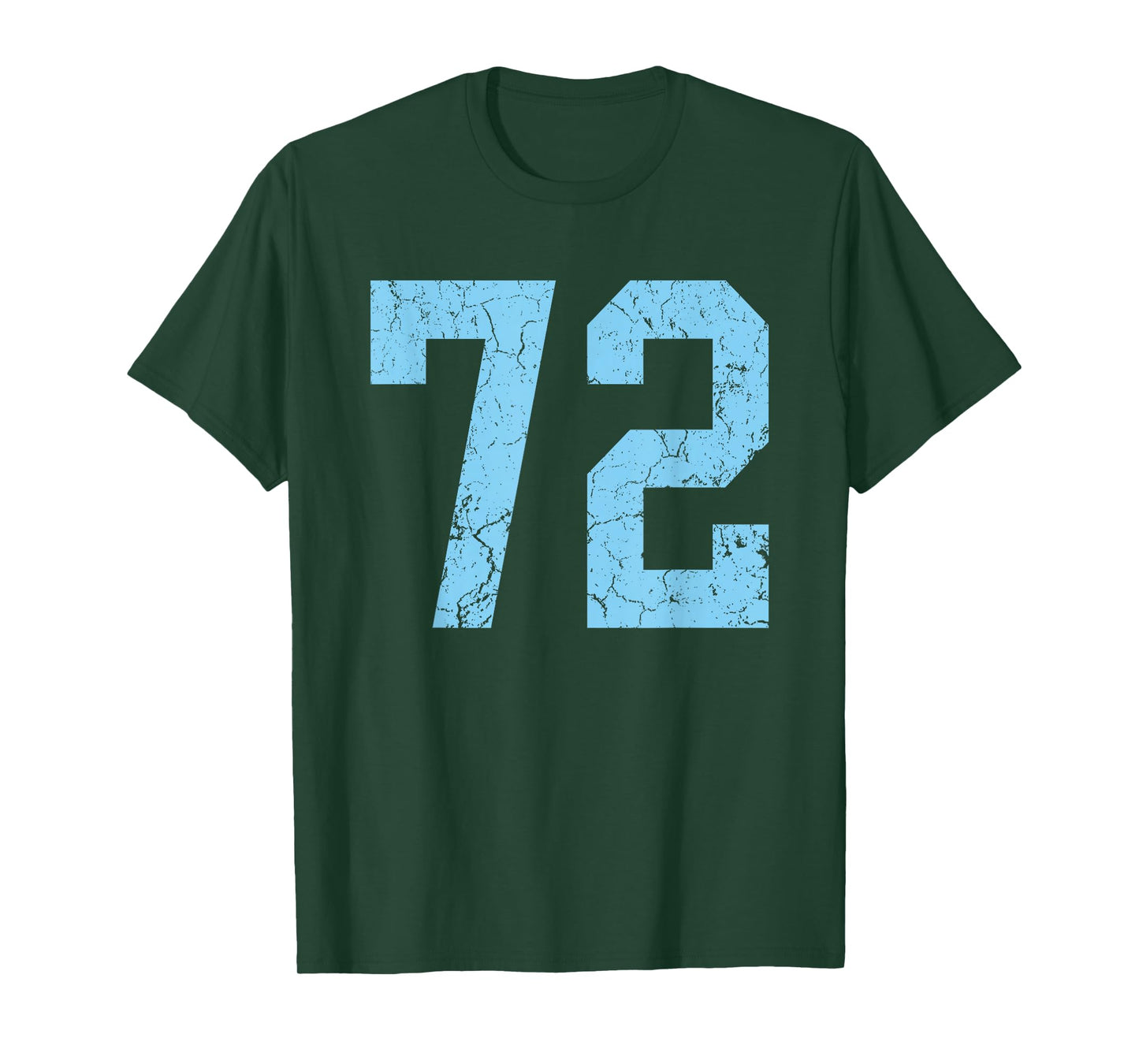 Distressed Baby Blue Number 72 Jersey Player Uniform #72 T-Shirt
