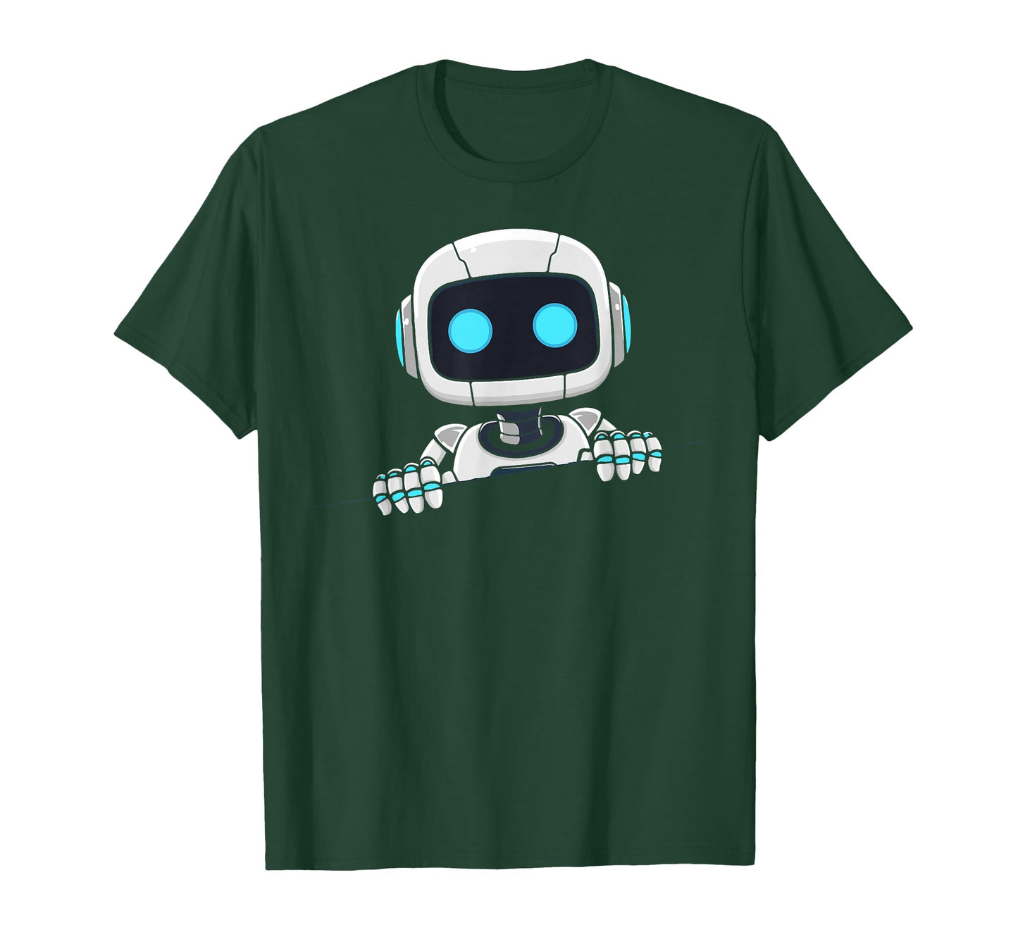 Cute robot face looks from torn fabric AI robot kids T-Shirt