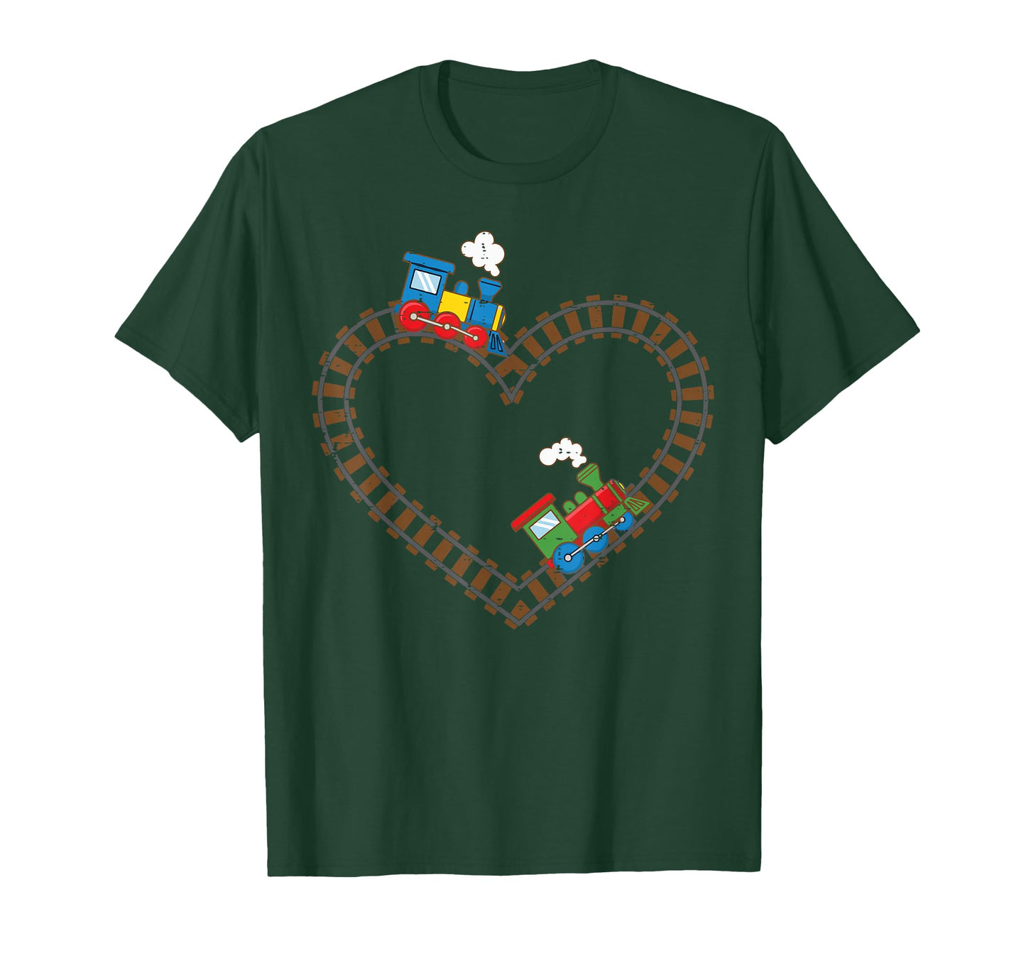 Valentines Day Trains Heart Rail Cute Toddler Boys Kids T-Shirt