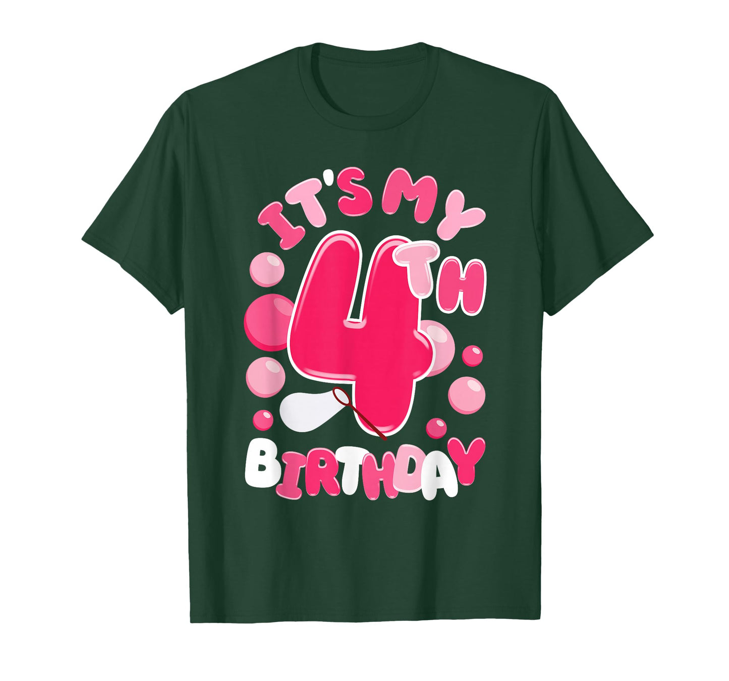 It's My 4th Birthday Bubble Bday 4 Year Old Girl T-Shirt