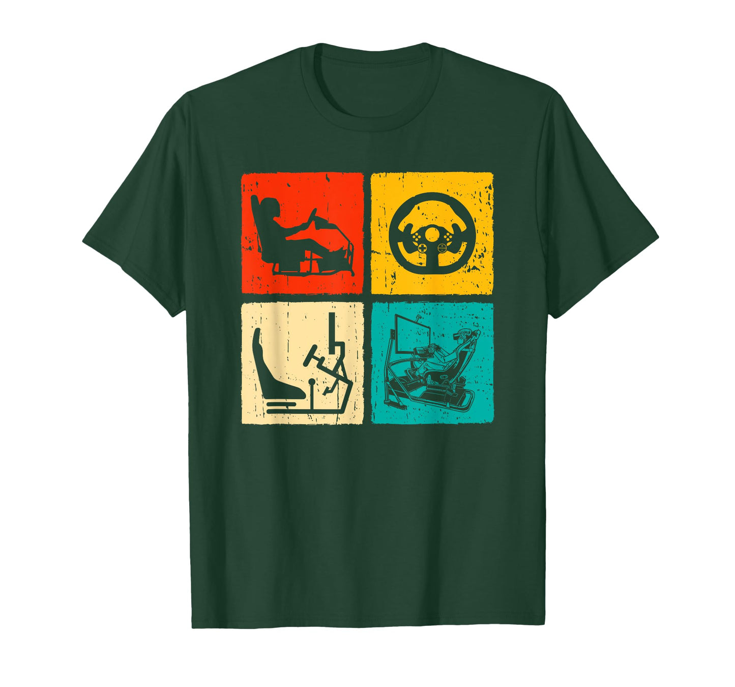 Sim Racing Retro Vintage Simulator Cockpit Racer Experience T-Shirt