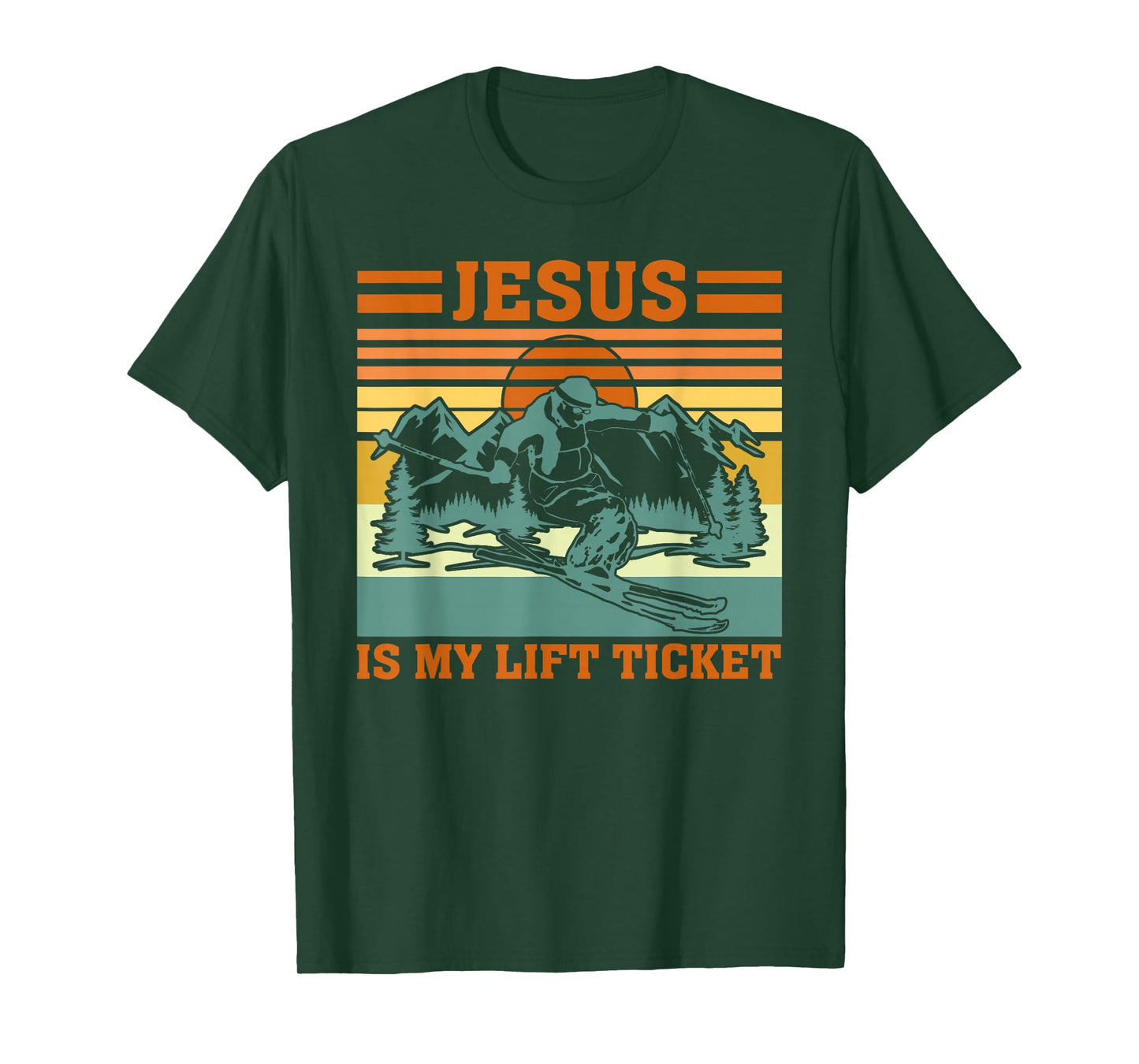 Jesus is My Lift Ticket Vintage Faith Sport Quote T-Shirt