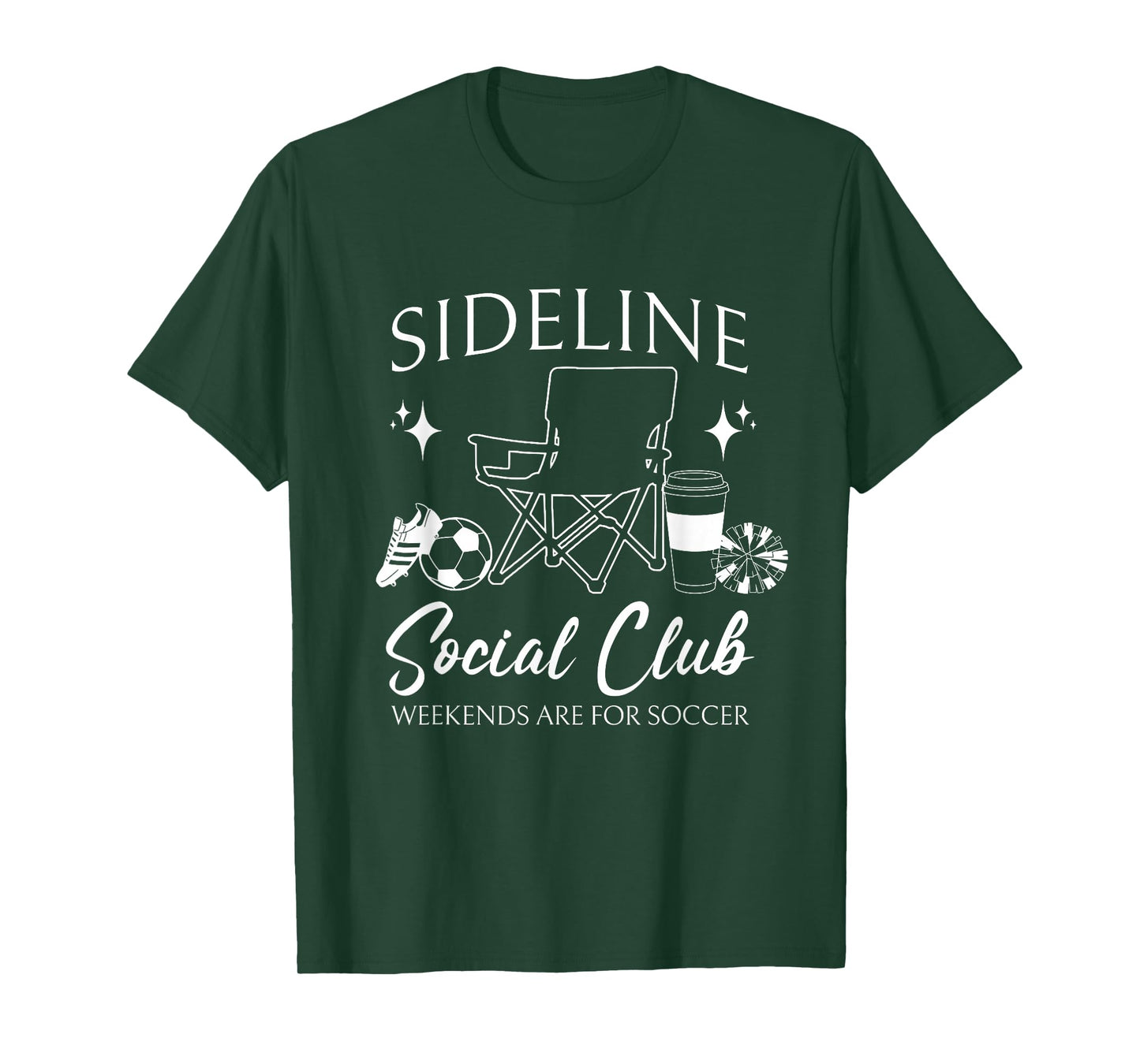 Women Sideline Social Club Soccer Mom Game Day Mothers Day T-Shirt