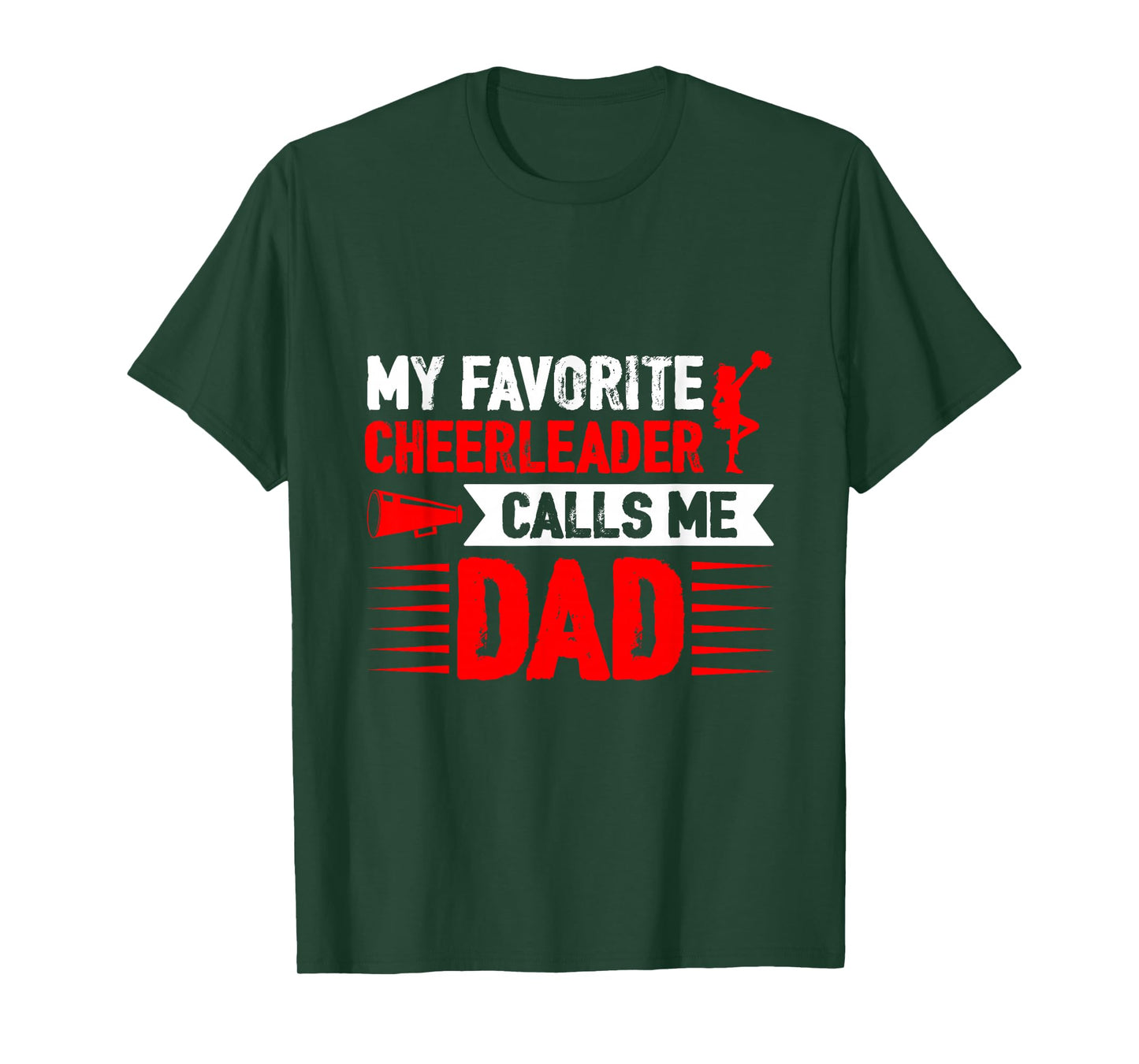 Red Cheer Dad Family Father Cheerleader Squad T-Shirt