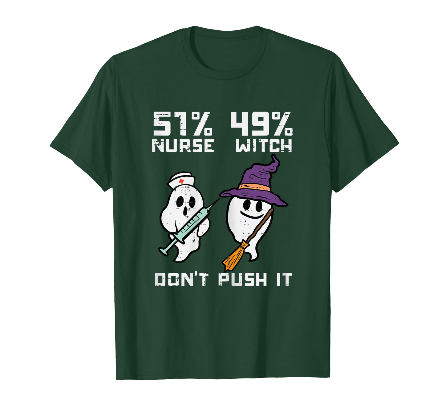 Halloween 51 Percent Nurse Witch Fun Costume Scrub Top Women T-Shirt