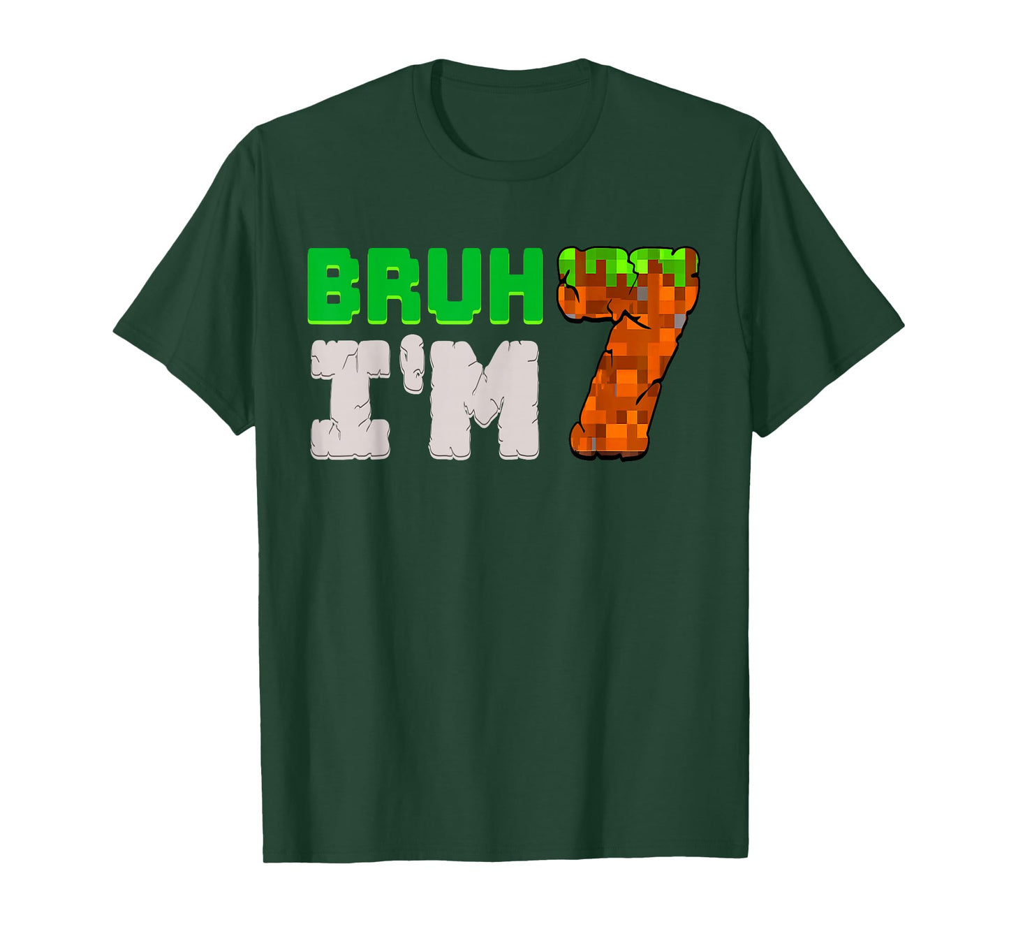 Birthday Boy It's My 7th Birthday I'm 7 Year Old Gamer Pixel T-Shirt