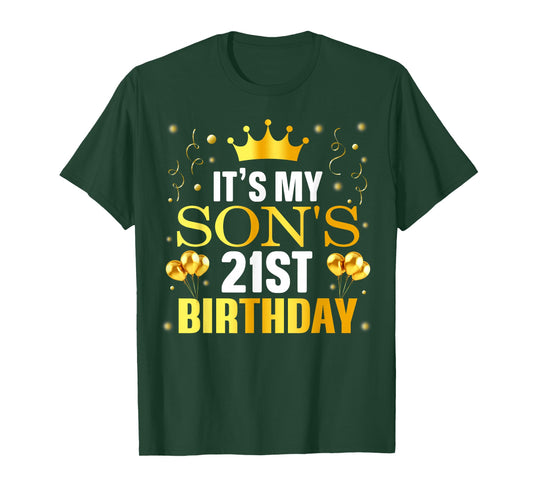 It's My Son's 21st Birthday Happy Birthday 21 Years Old T-Shirt