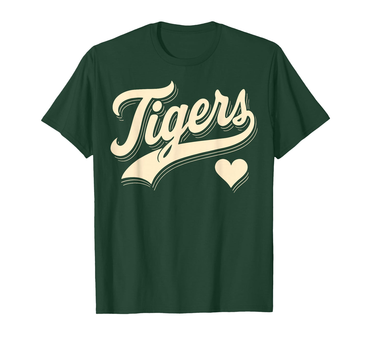 Vintage Tigers Name Heart Gift for Men Women Kid Boy Girl T-Shirt