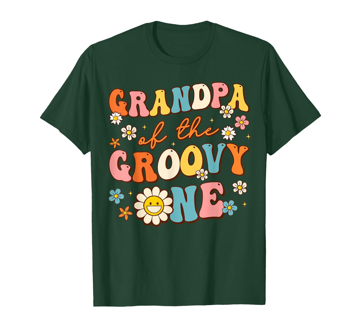 Grandpa Of Groovy One 1st Birthday Pregnancy Announcement T-Shirt
