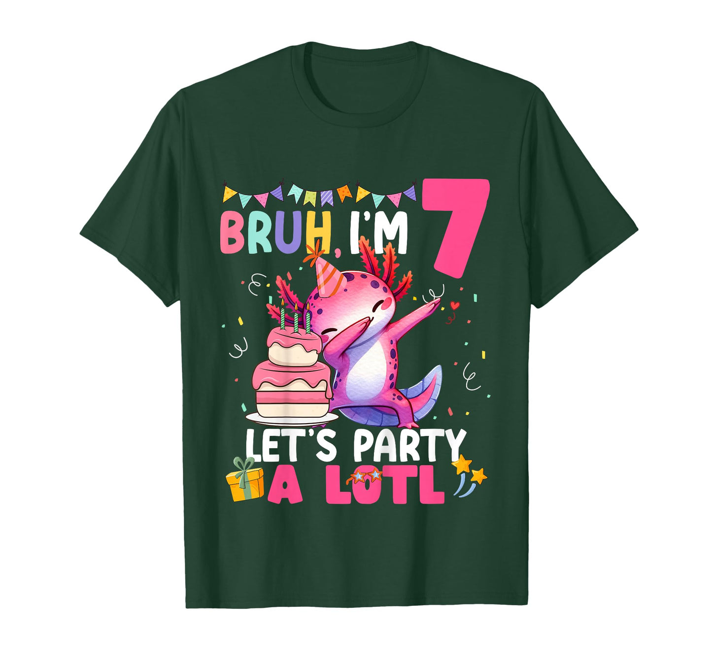 I'm 7 Bday Axolotl Party Cute 7th Birthday Kids Axolotl T-Shirt