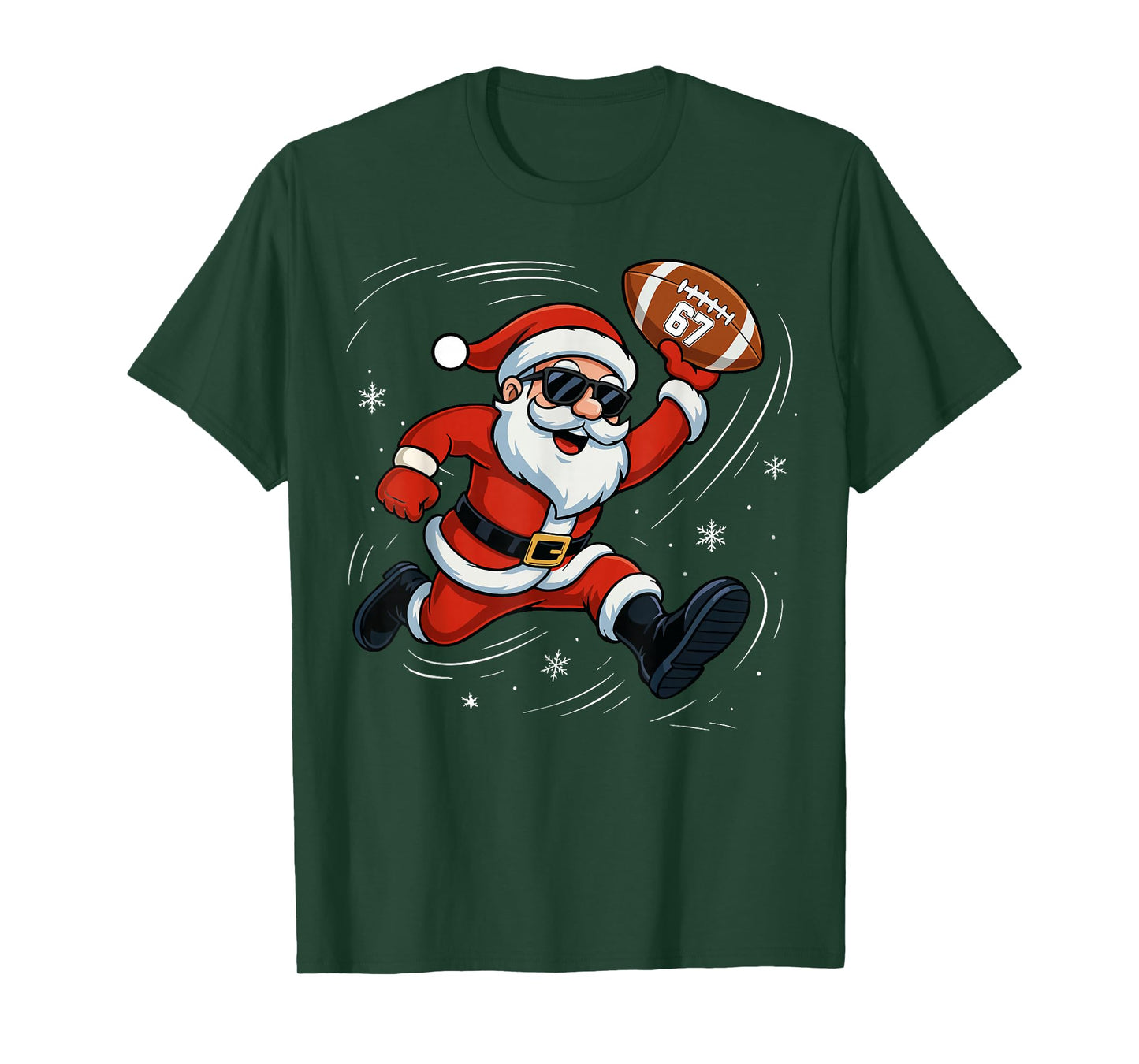Funny American Football Santa 67 Christmas Xmas Pajamas Boys T-Shirt