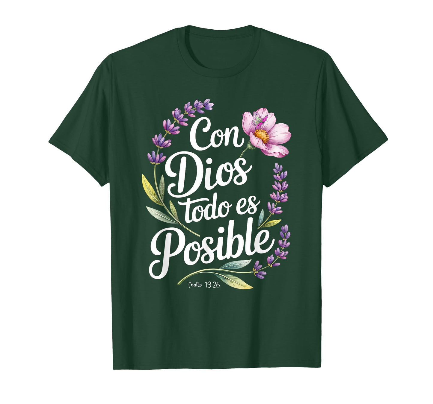 Con Dios Todo ES Posible Shirt Christian Spanish for Womens T-Shirt