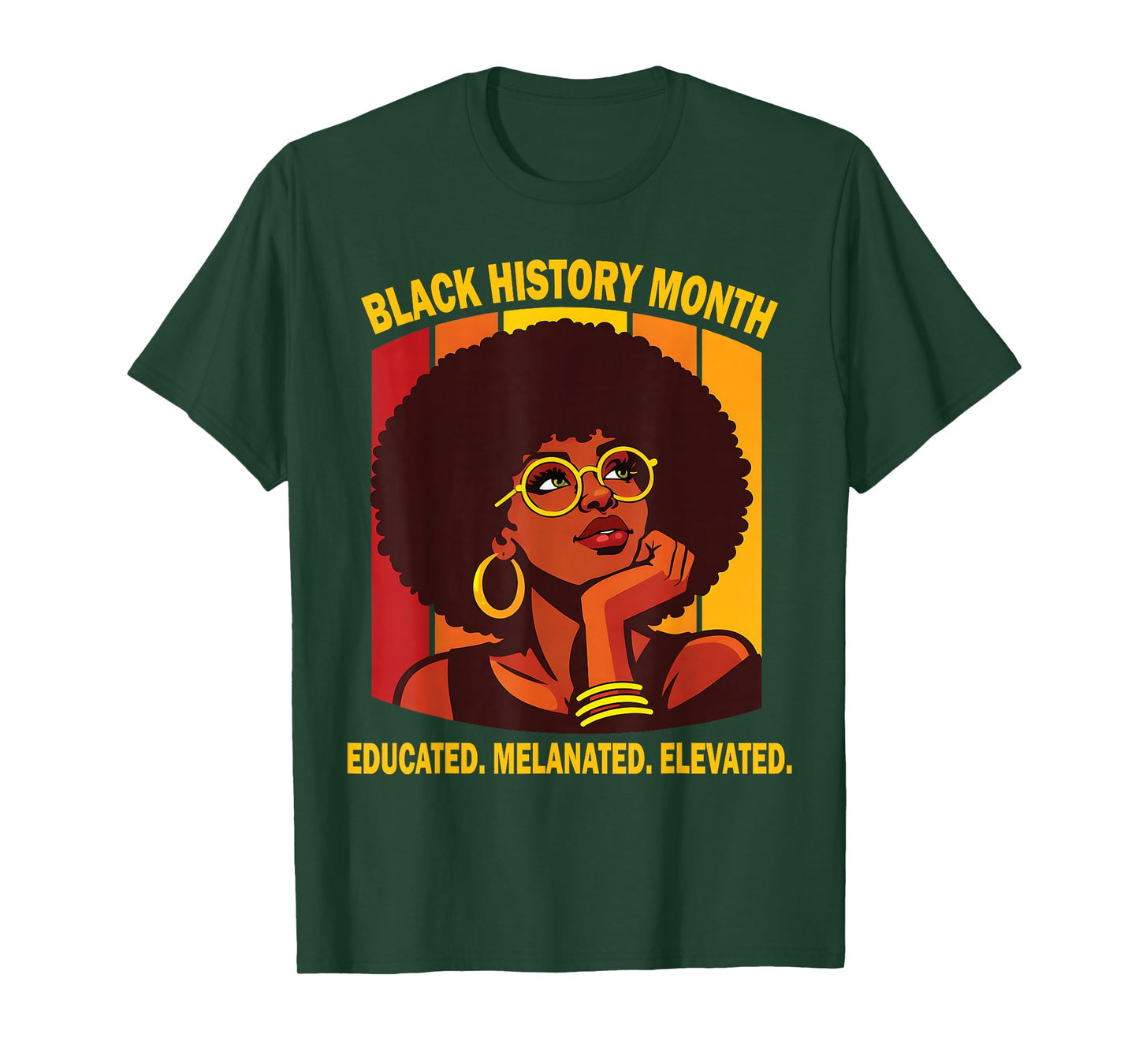Black History Month Educated Melanated Elevated African T-Shirt