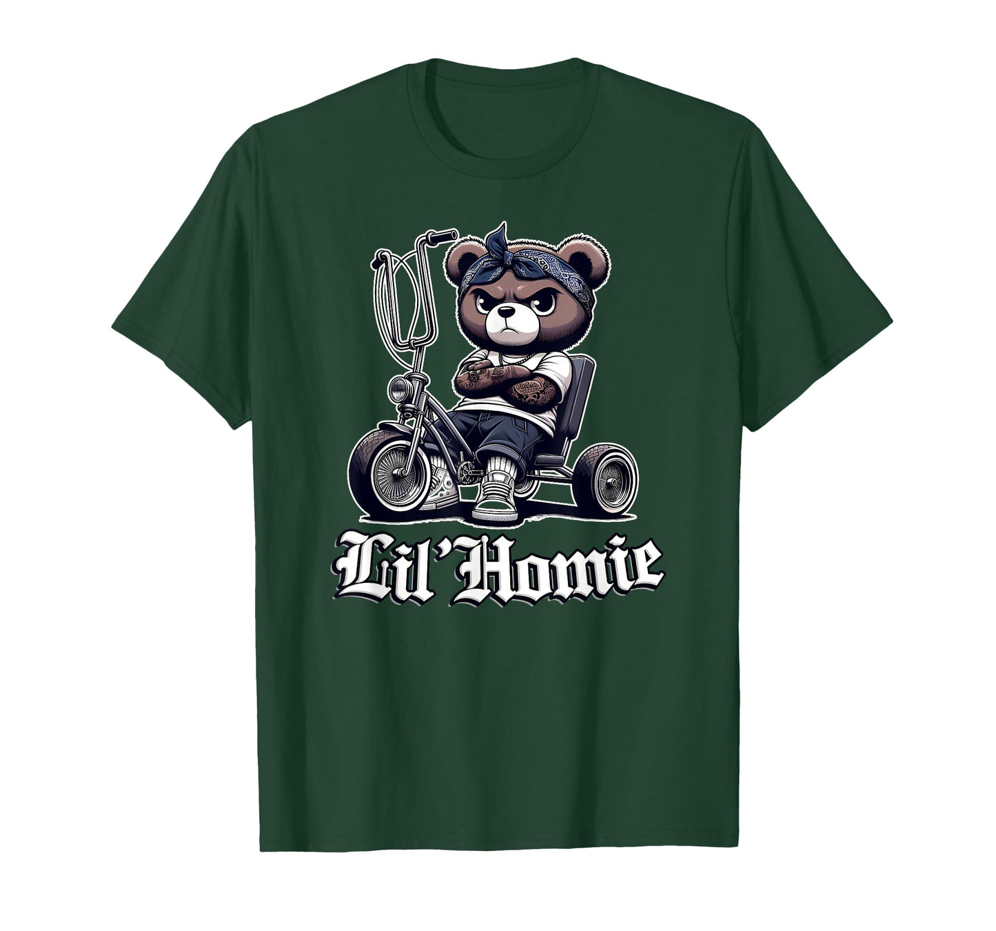 LIL HOMIE Cute Teddy Bear Hip Hop Chicano Lowrider Cholo T-Shirt