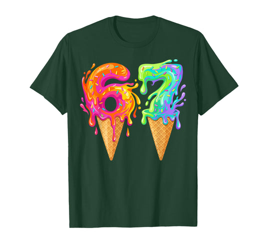 Baseball Drip Ice Cream 67 Baseball T-Shirt