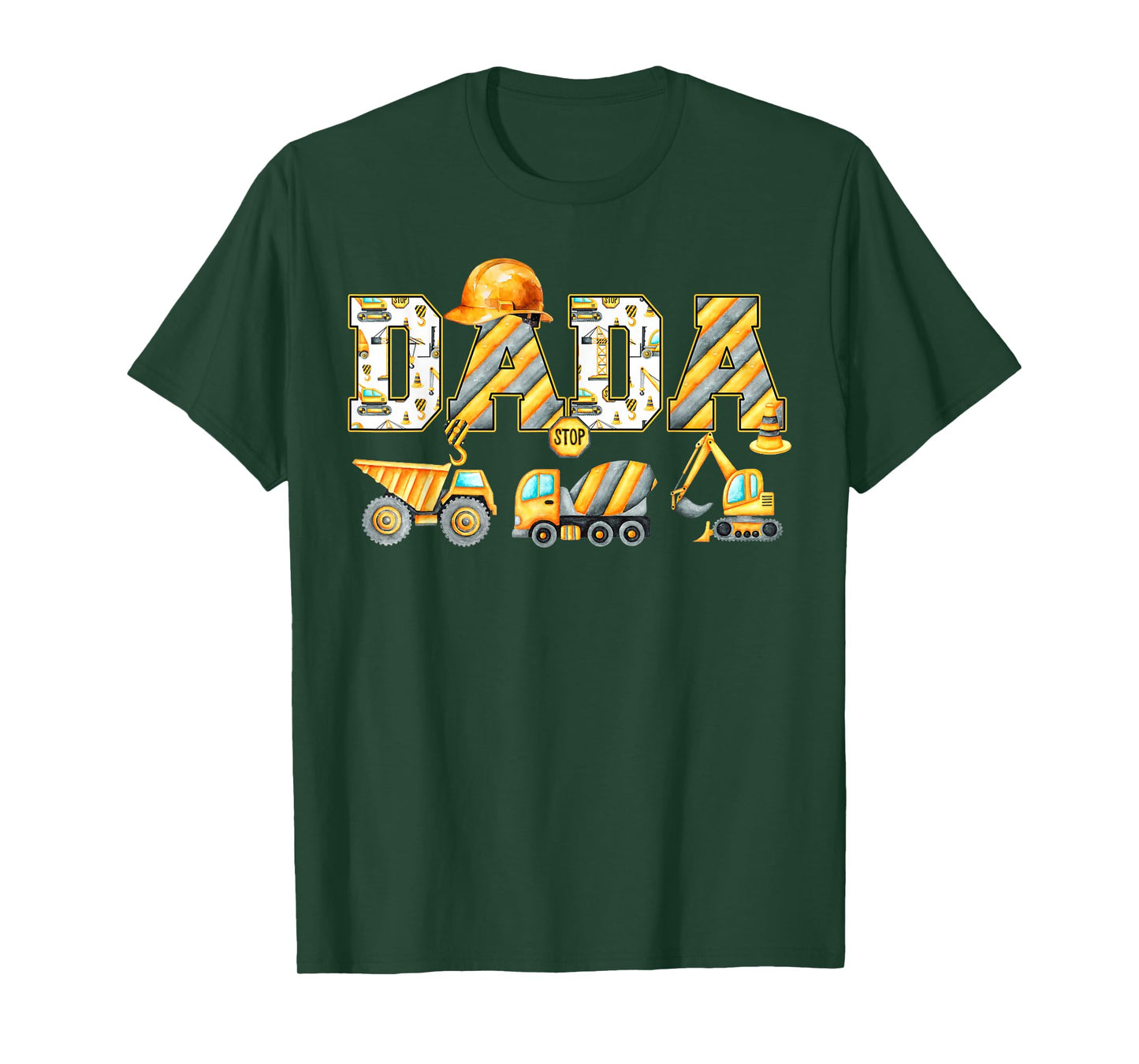 Funny Dada Construction Excavator Kids Matching Family Party T-Shirt