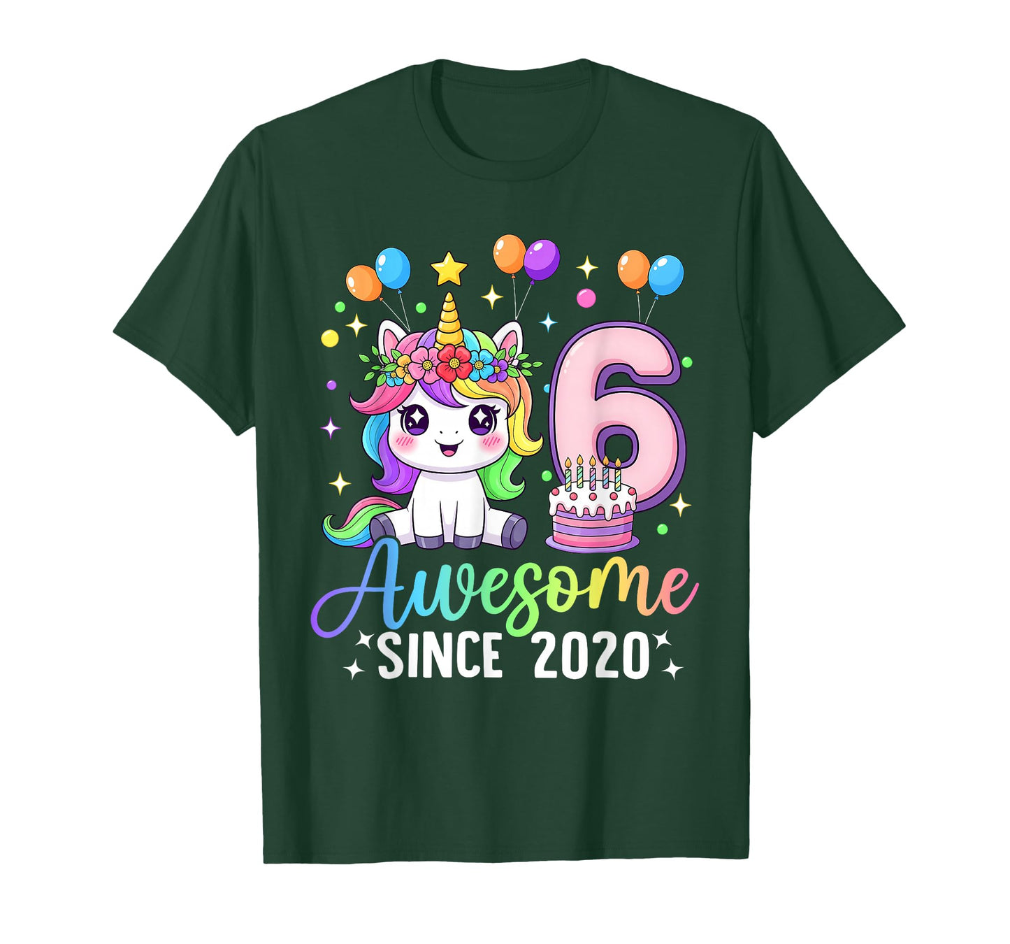 Unicorn 6th Birthday 6 Year Old Unicorn Party Birthday Girl T-Shirt