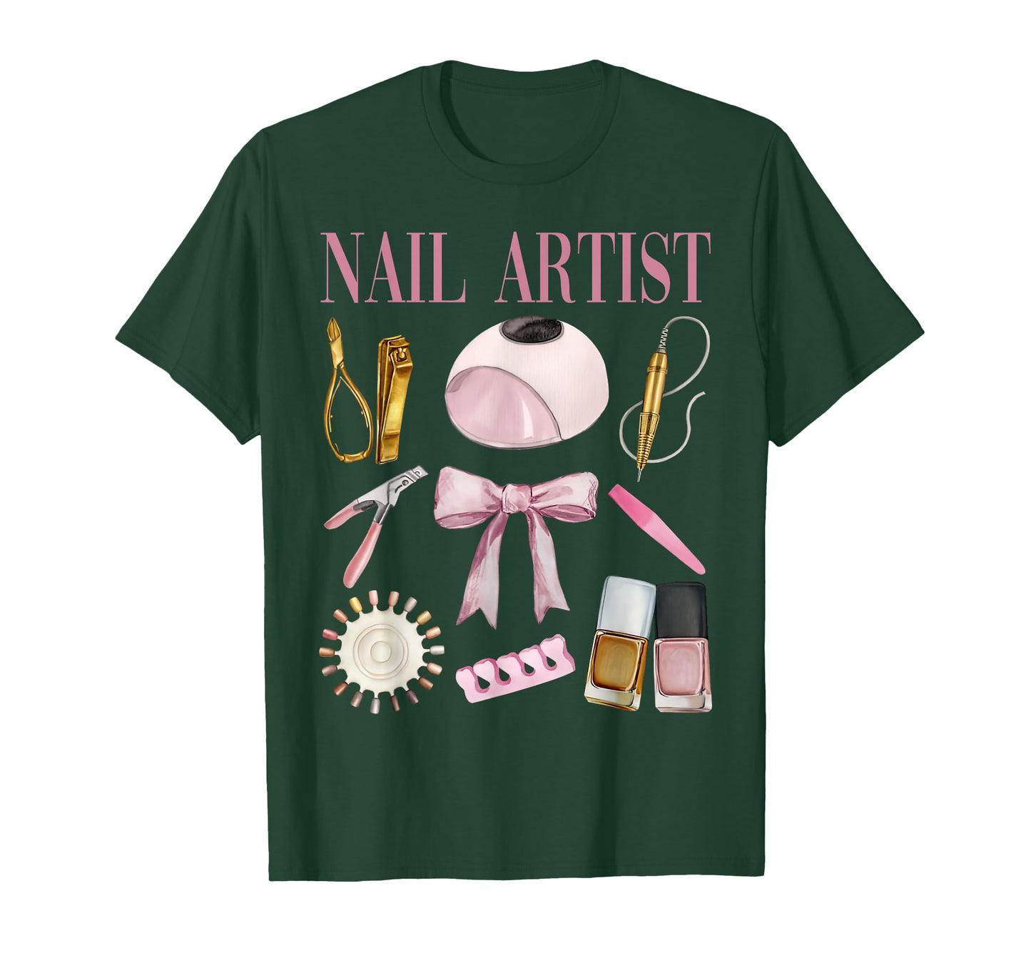Vintage Coquette Bow Aesthetic Nail Tech Nail Technician T-Shirt
