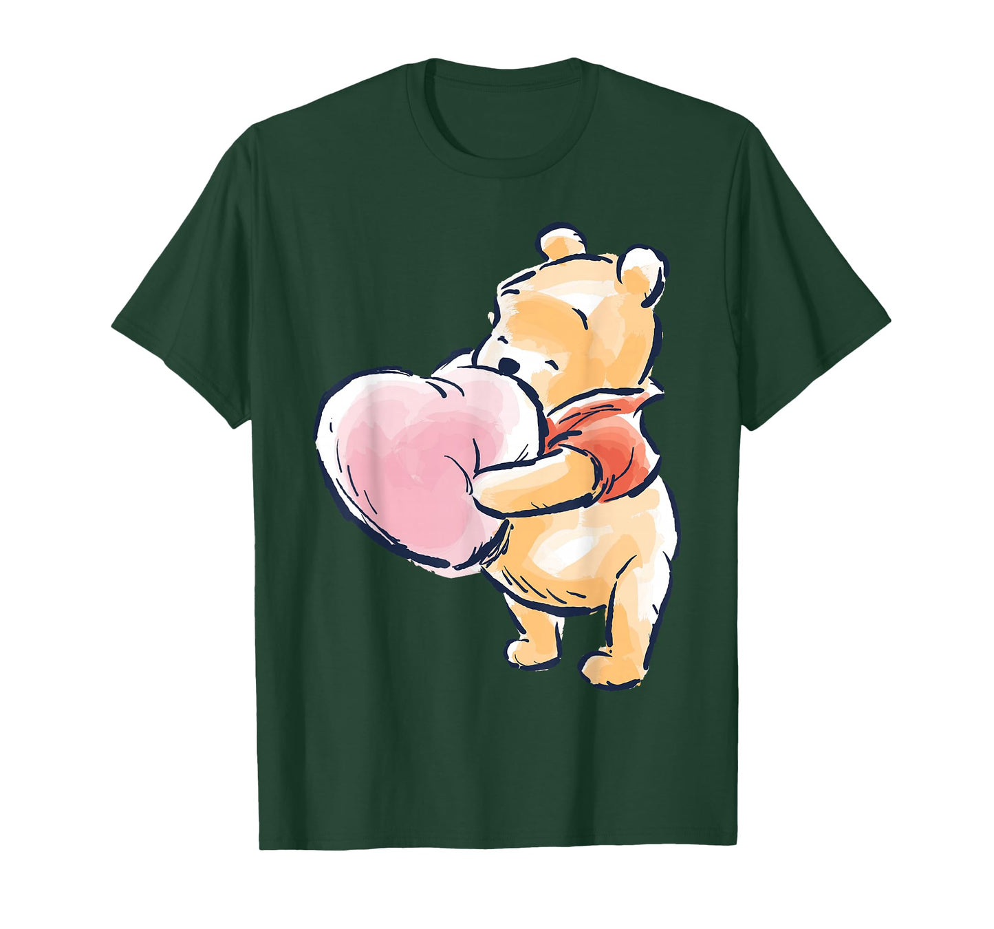 Disney Winnie The Pooh Baby Pooh Hugging A Heart Water Color T-Shirt