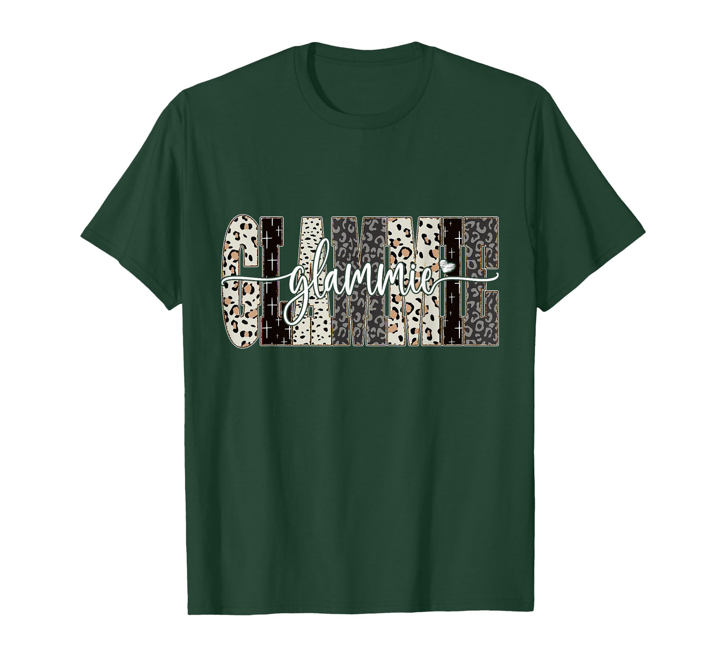 Glammie Bible Leopard Cross Faith and Love Christian Women T-Shirt