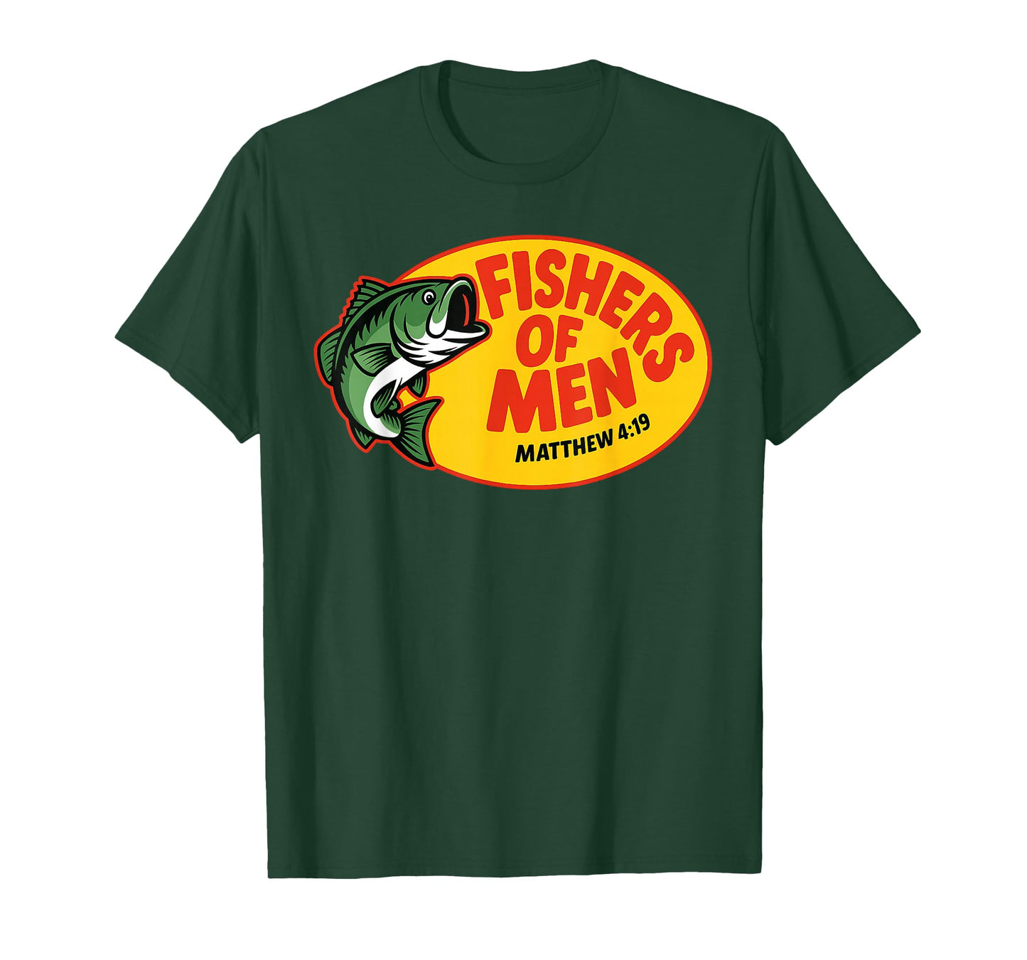 Fishers of Men Matthew 4:19 Christian Fishing Bible Verse T-Shirt
