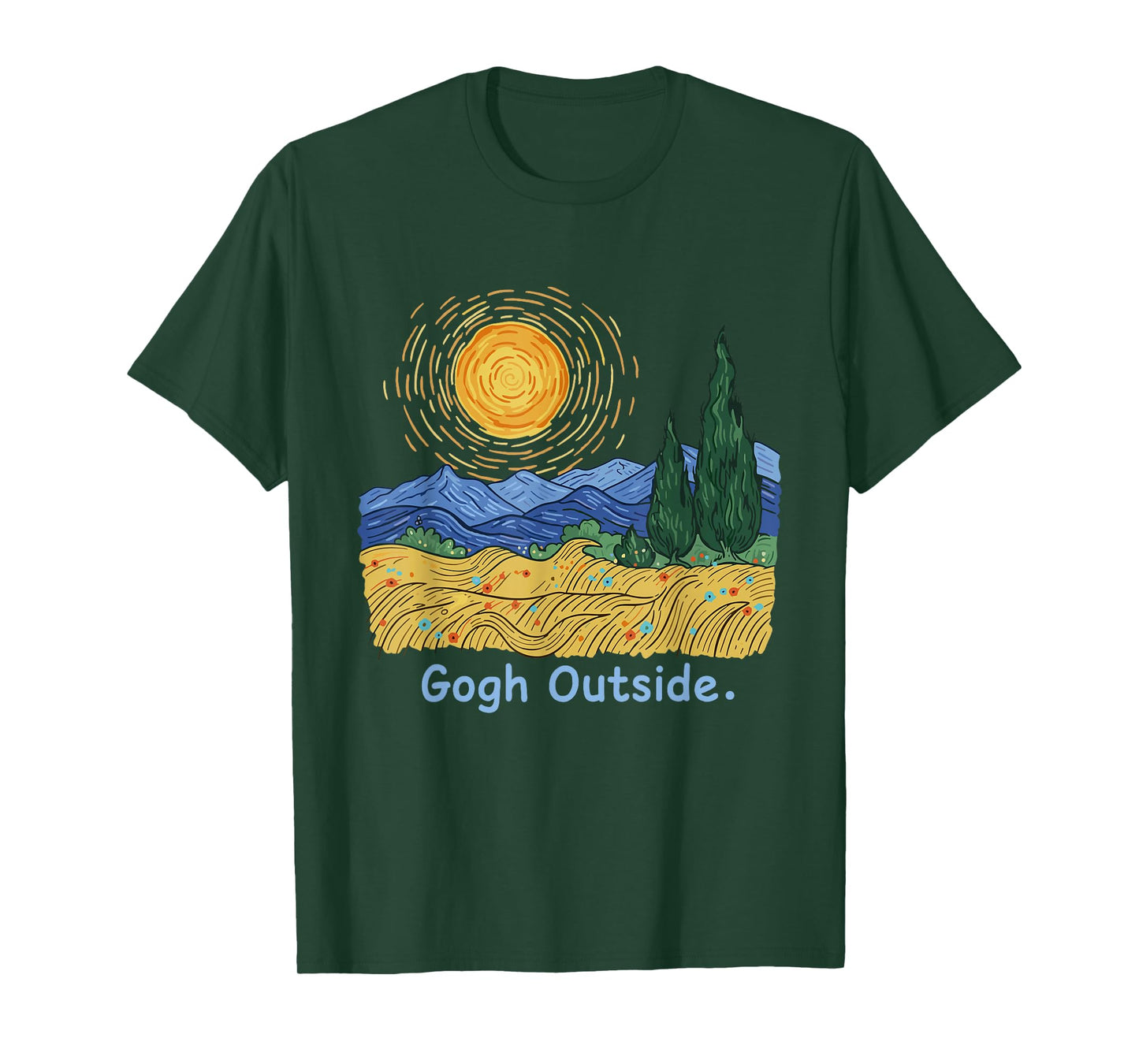 Gogh Outside Starry Night Nature Lover Inspirational Artist T-Shirt