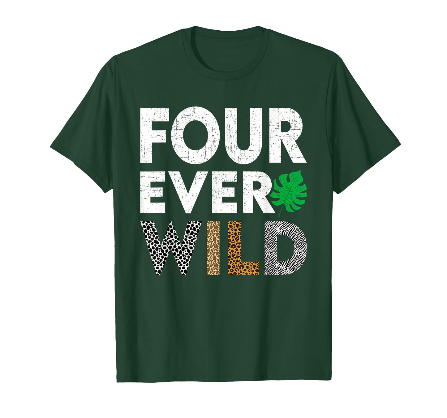 Kids Four Ever Wild 4th Birthday Wild Birthday T-Shirt