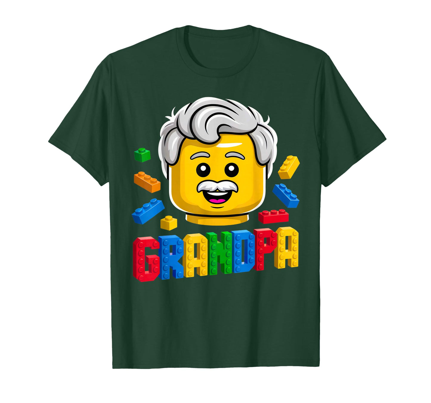 Family Grandpa Master Builder Building Brick Blocks Kids T-Shirt