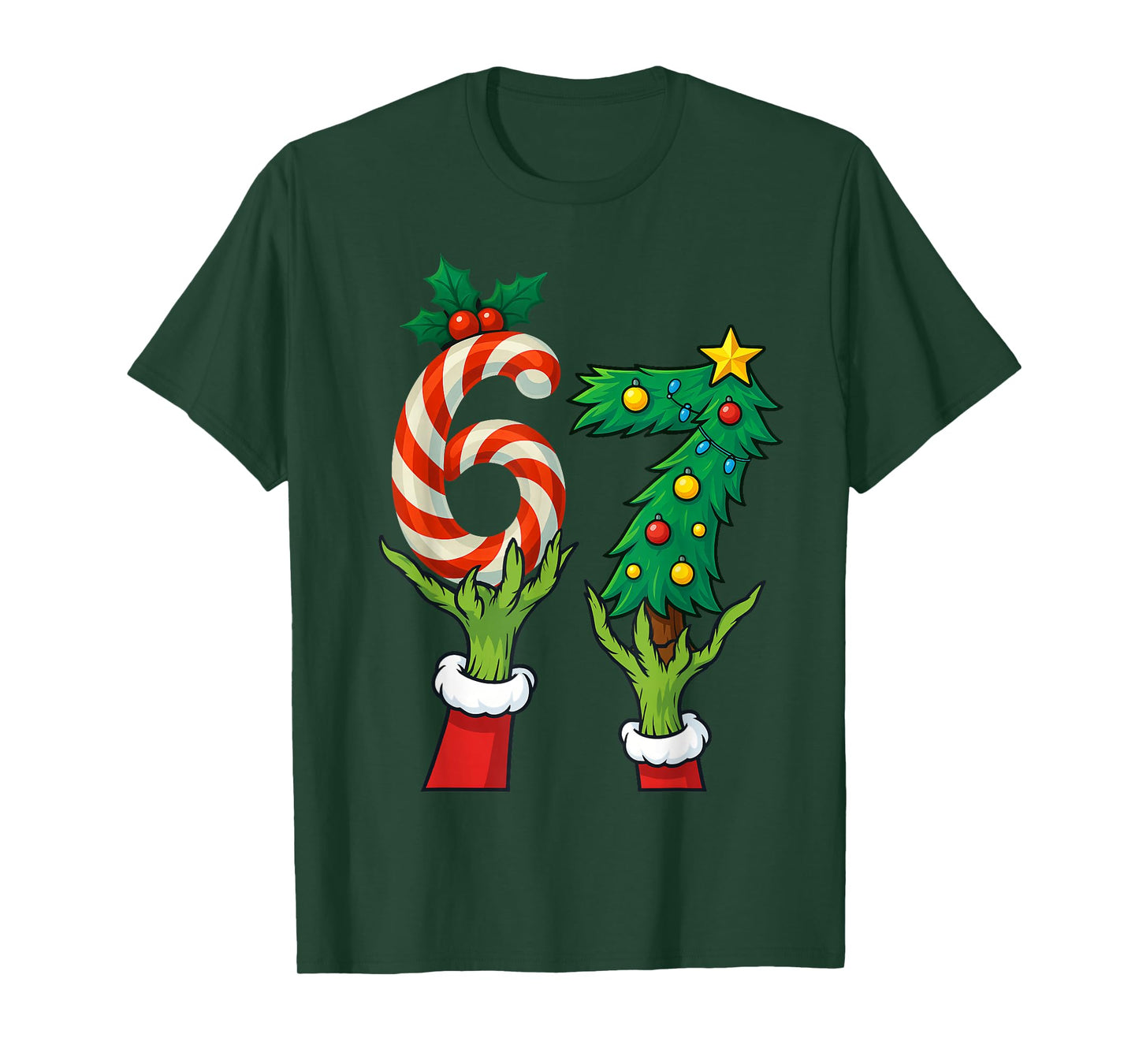 67 Christmas 6 7 Meme Hands Holiday Gen Alpha for Kids Youth T-Shirt