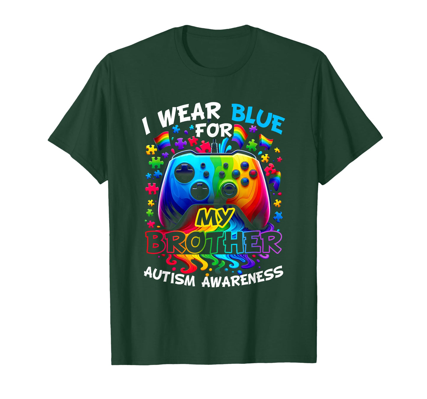 I Wear Blue For My Brother Autism Awareness Video Game T-Shirt