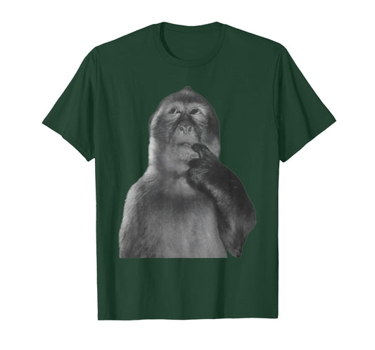 Funny Thinking Monkey Meme Curious Ape Brainrot T-Shirt