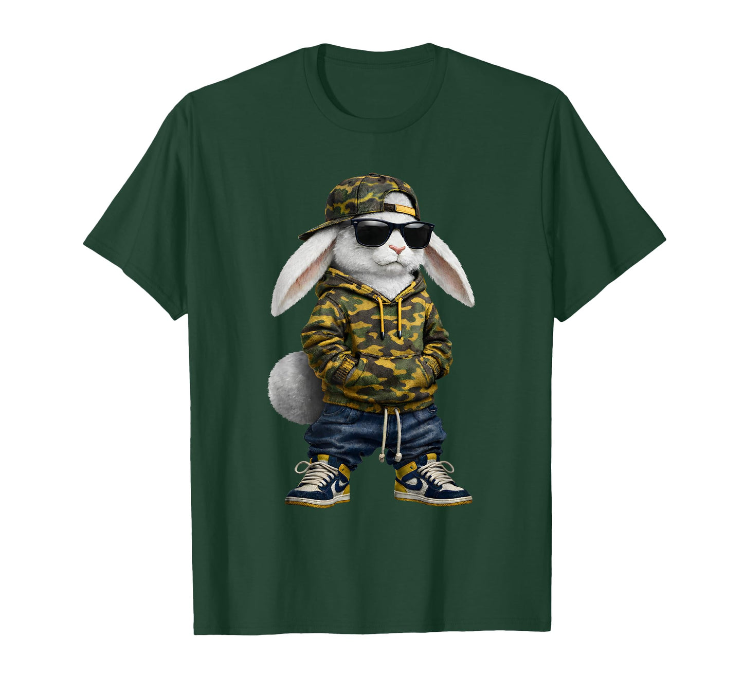 Funny Rabbit Hip Hop Bunny Camo Easter Men Boy Toddler Kid T-Shirt